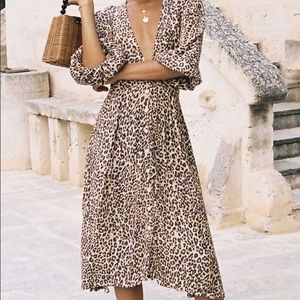 Faithfull the brand Chloe midi dress animal print